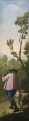 Der Jäger mit seinen Hunden